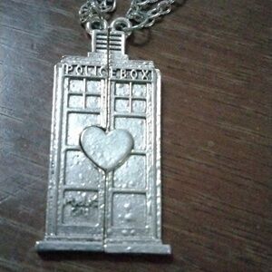 Silver "Dr Who" TARDIS Pendant Necklace